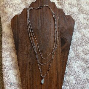 Kendra Scott three layer silver necklace